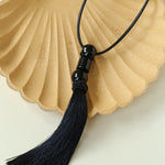 Oriental Tassel Necklace with Natural Gemstones – Handmade Chinese Knot Design - floysun