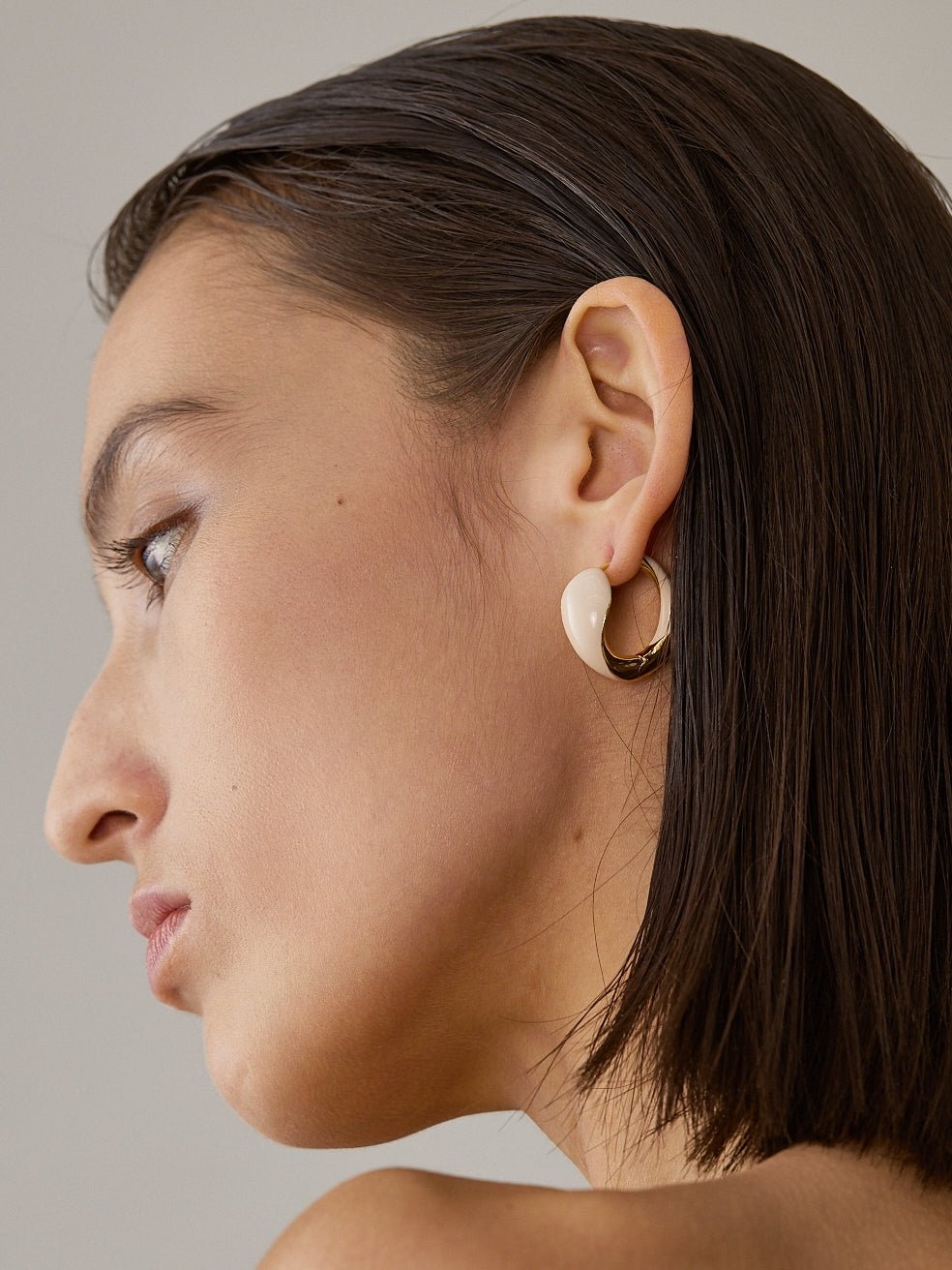 Ouroboros Enamel Hoop Earrings Unique & Minimalist Statement Piece - floysun