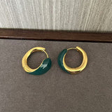 Ouroboros Enamel Hoop Earrings Unique & Minimalist Statement Piece - floysun