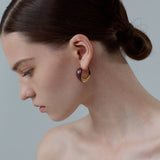 Ouroboros Enamel Hoop Earrings Unique & Minimalist Statement Piece - floysun