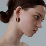 Ouroboros Enamel Hoop Earrings Unique & Minimalist Statement Piece - floysun