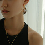 Oval Drop Baroque Shaped Pearl Earrings - floysun