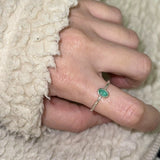 Oval Gem Stacking Ring in 925 Silver - Blue - floysun