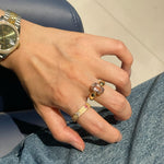 Padparadscha Oval - Cut Minimalist Ring – Rare Sunset Sapphire - floysun