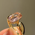 Padparadscha Oval - Cut Minimalist Ring – Rare Sunset Sapphire - floysun