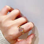 Padparadscha Oval - Cut Minimalist Ring – Rare Sunset Sapphire - floysun