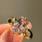 Padparadscha Oval - Cut Minimalist Ring – Rare Sunset Sapphire - floysun