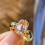 Padparadscha Oval - Cut Minimalist Ring – Rare Sunset Sapphire - floysun