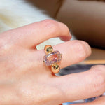 Padparadscha Oval - Cut Minimalist Ring – Rare Sunset Sapphire - floysun