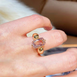 Padparadscha Oval - Cut Minimalist Ring – Rare Sunset Sapphire - floysun