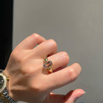 Padparadscha Oval - Cut Minimalist Ring – Rare Sunset Sapphire - floysun