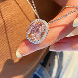 Papaya Sunset Pavé Cushion Necklace - floysun