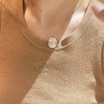 Papaya Sunset Pavé Cushion Necklace - floysun