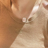 Papaya Sunset Pavé Cushion Necklace - floysun