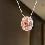 Papaya Sunset Pavé Cushion Necklace - floysun