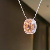 Papaya Sunset Pavé Cushion Necklace - floysun