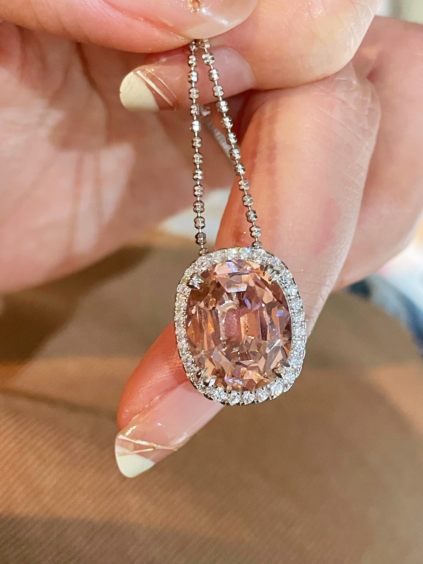 Papaya Sunset Pavé Cushion Necklace - floysun