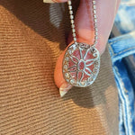 Papaya Sunset Pavé Cushion Necklace - floysun