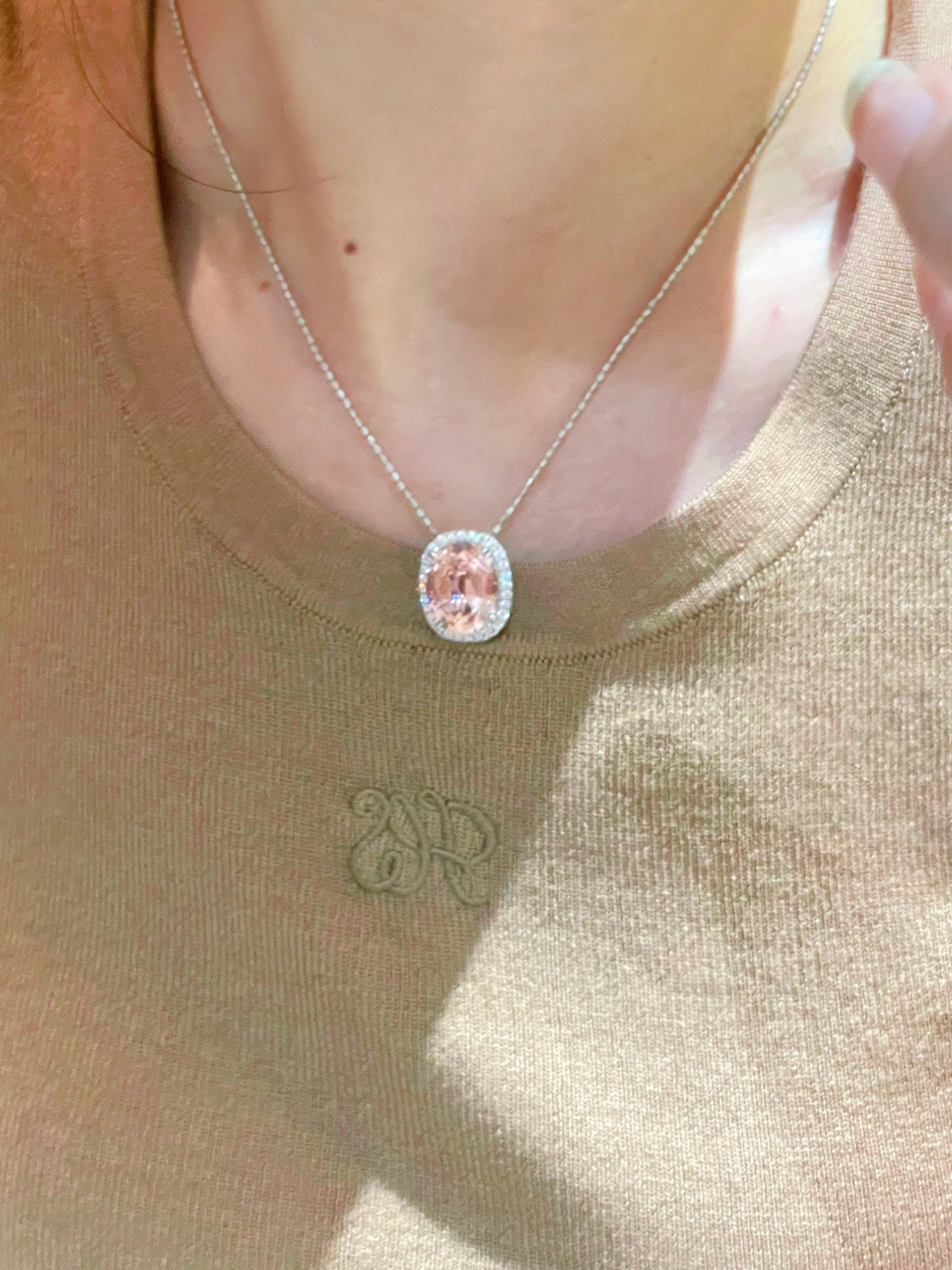 Papaya Sunset Pavé Cushion Necklace - floysun
