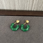 Pastel Twist C - Shaped Enamel Earrings - floysun