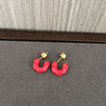 Pastel Twist C - Shaped Enamel Earrings - floysun