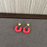 Pastel Twist C - Shaped Enamel Earrings - floysun