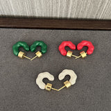 Pastel Twist C - Shaped Enamel Earrings - floysun