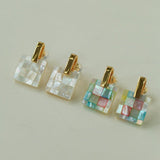 Patchwork Mother-of-Pearl Checkerboard Earrings - floysun