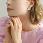 Patchwork Mother-of-Pearl Checkerboard Earrings - floysun