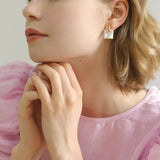 Patchwork Mother-of-Pearl Checkerboard Earrings - floysun