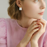 Patchwork Mother-of-Pearl Checkerboard Earrings - floysun