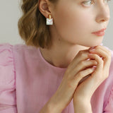 Patchwork Mother-of-Pearl Checkerboard Earrings - floysun