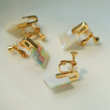 Patchwork Mother-of-Pearl Checkerboard Earrings - floysun