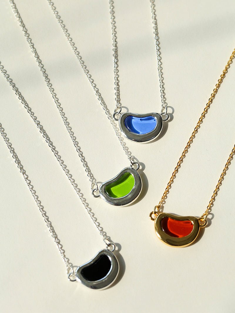 Pea Pod Dream – Colorful Glass Bead Necklace - floysun