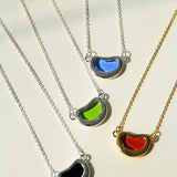 Pea Pod Dream – Colorful Glass Bead Necklace - floysun