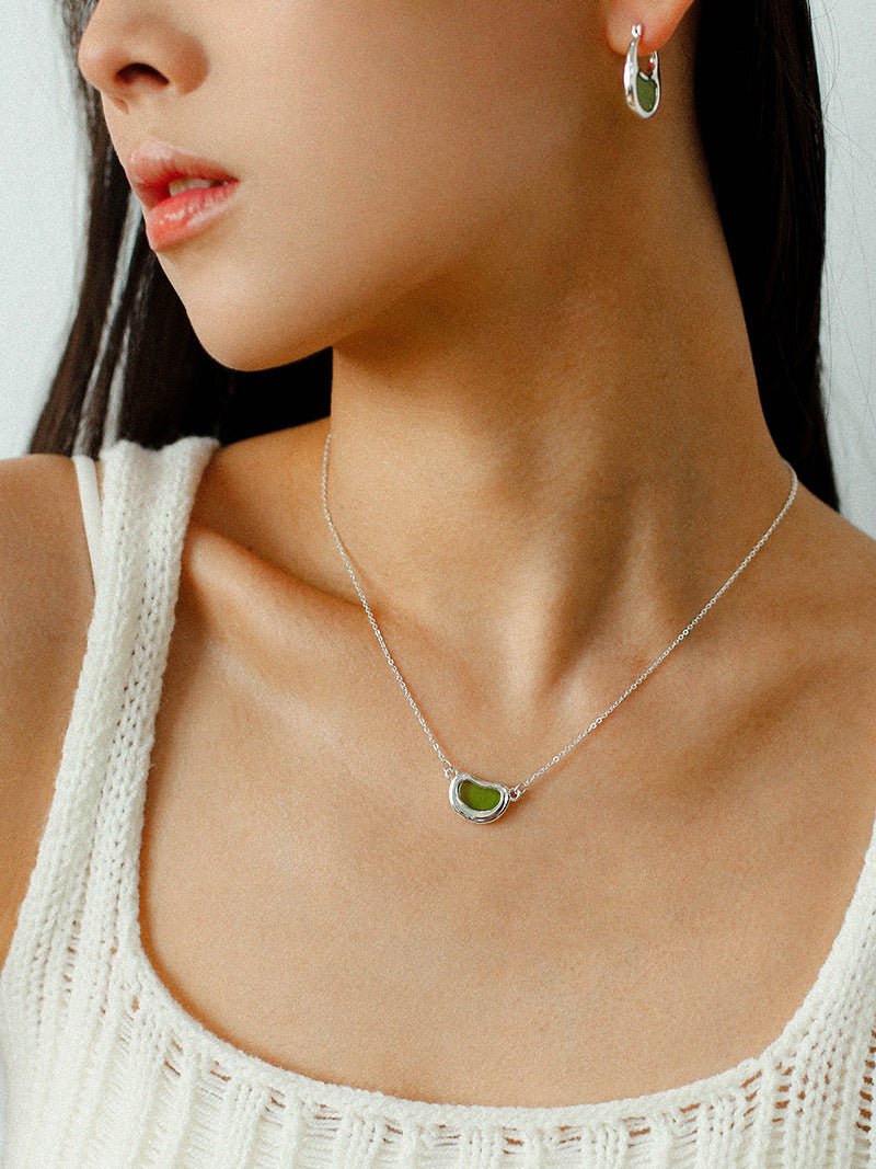 Pea Pod Dream – Colorful Glass Bead Necklace - floysun