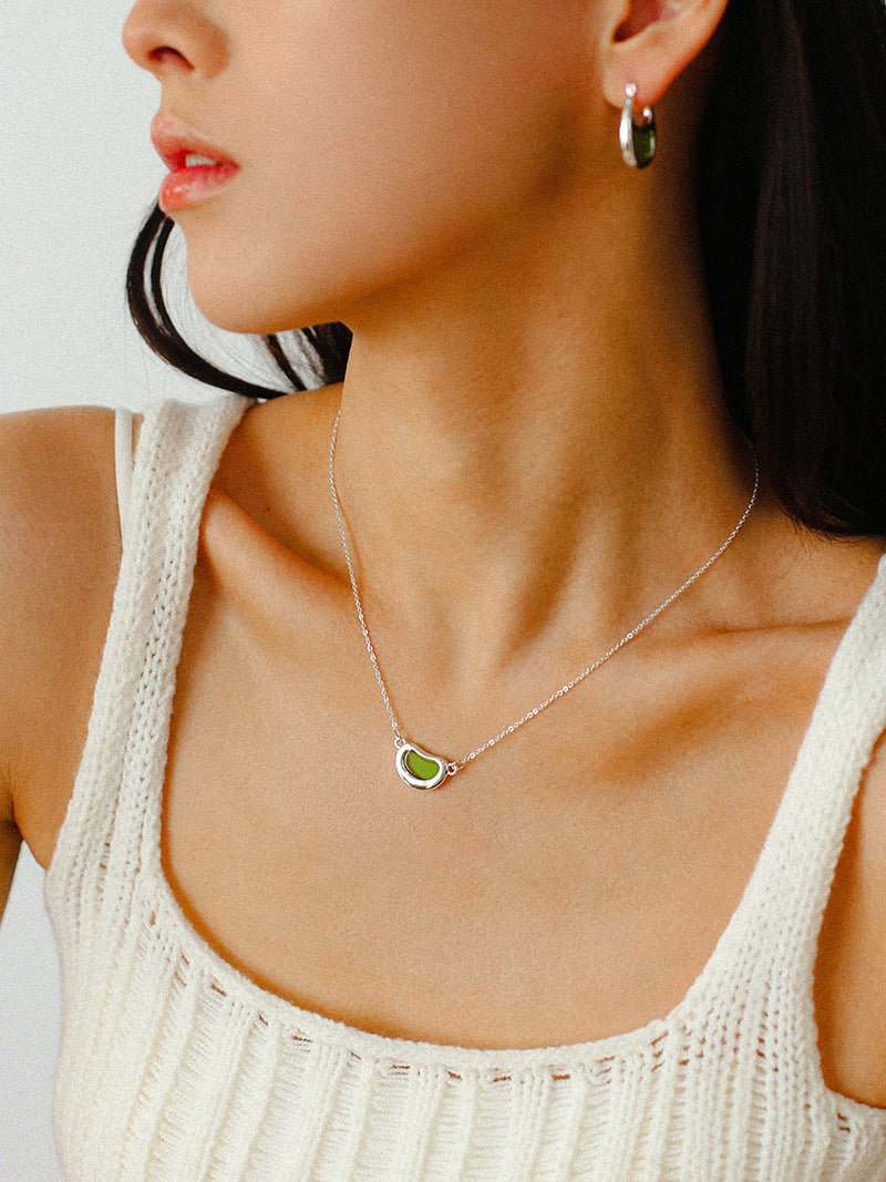 Pea Pod Dream – Colorful Glass Bead Necklace - floysun