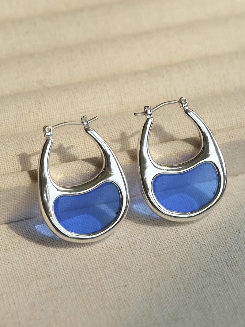 Pea Pod Whimsy – Colorful Glass Hoop Earrings Large & Small Sizes - floysun