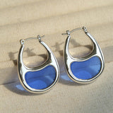 Pea Pod Whimsy – Colorful Glass Hoop Earrings Large & Small Sizes - floysun