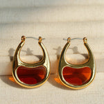 Pea Pod Whimsy – Colorful Glass Hoop Earrings Large & Small Sizes - floysun