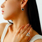 Pea Pod Whimsy – Colorful Glass Hoop Earrings Large & Small Sizes - floysun