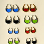 Pea Pod Whimsy – Colorful Glass Hoop Earrings Large & Small Sizes - floysun