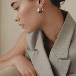 Pea Pod Whimsy – Colorful Glass Hoop Earrings Large & Small Sizes - floysun