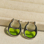 Pea Pod Whimsy – Colorful Glass Hoop Earrings Large & Small Sizes - floysun