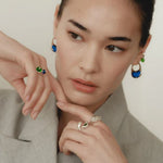 Pea Pod Whimsy – Colorful Glass Hoop Earrings Large & Small Sizes - floysun