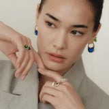 Pea Pod Whimsy – Colorful Glass Hoop Earrings Large & Small Sizes - floysun