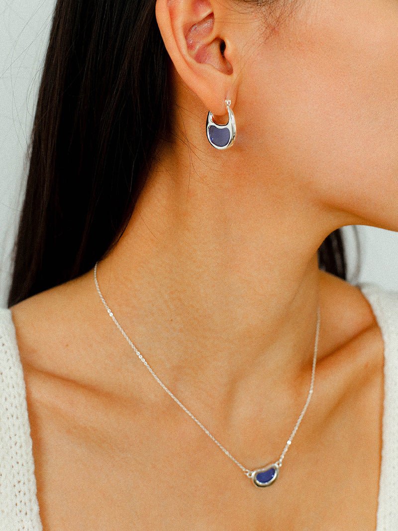 Pea Pod Whimsy – Colorful Glass Hoop Earrings Large & Small Sizes - floysun