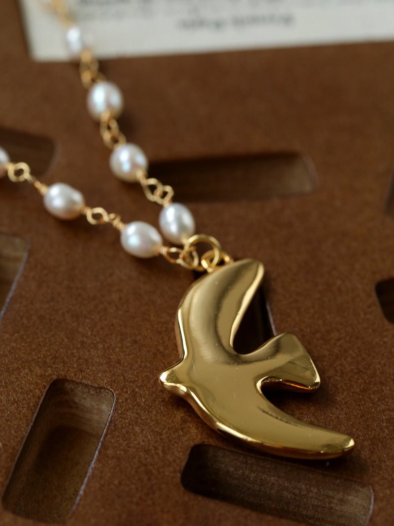Peace Dove Pendant Pearl Necklace - floysun