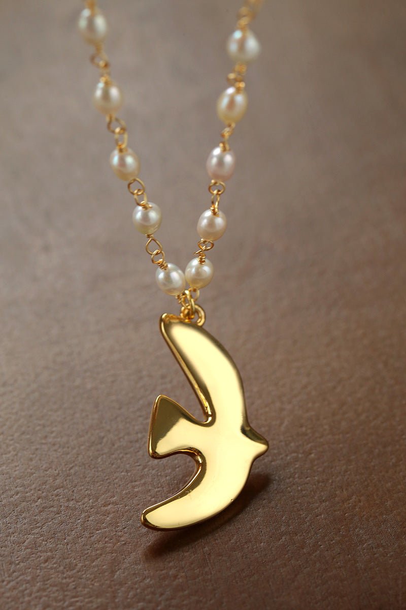 Peace Dove Pendant Pearl Necklace - floysun
