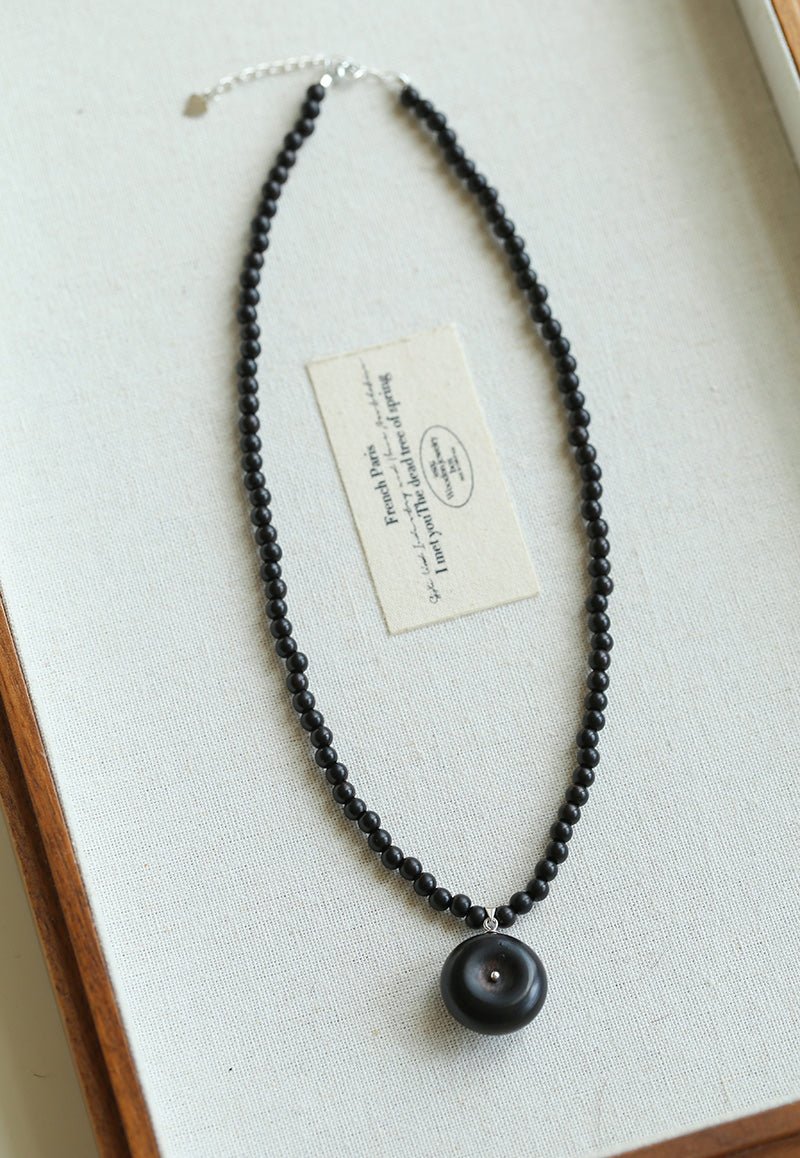 Peace Fruit Ebony Wood Necklace - floysun